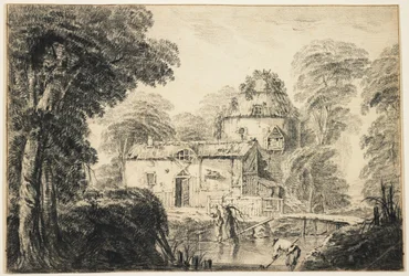 Landscape with a Cottage and Peasants